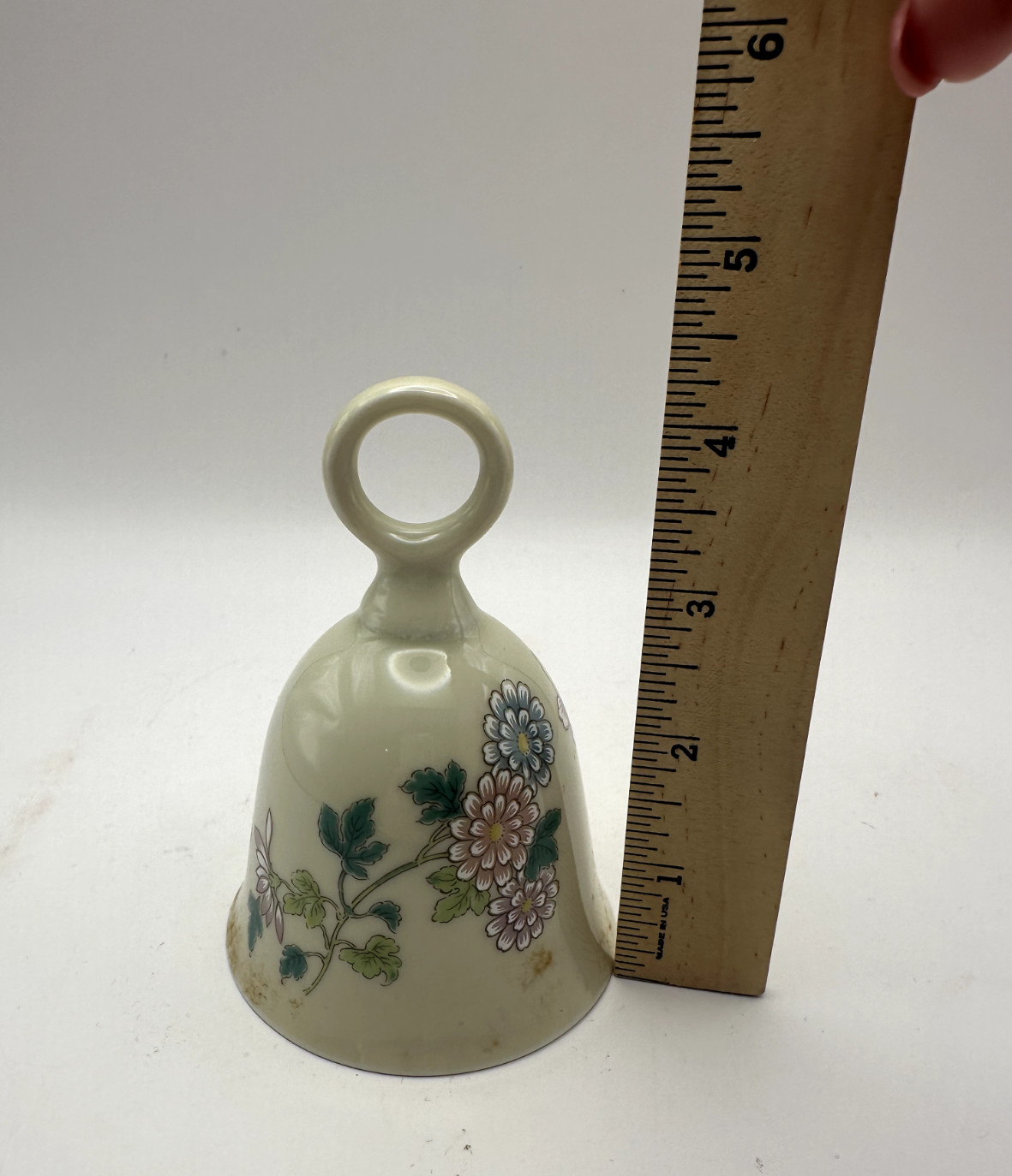 Vintage Japan Ceramic Ivory Bell Takahashi Cho-Cho Flowers Butterflies San Fran