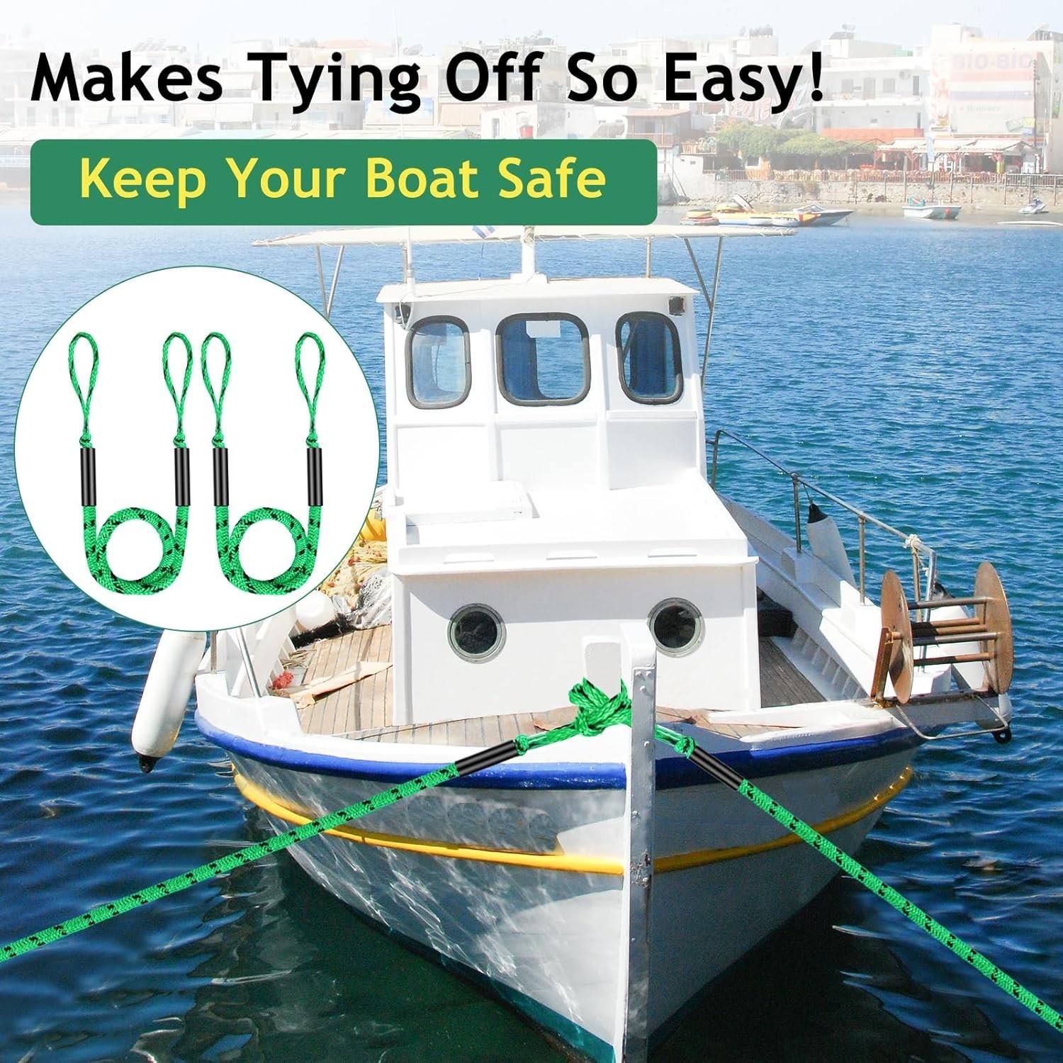 4 Pack Marine Bungee Dock Line Boat Mooring Rope Anchor Cord Stretch Line Us