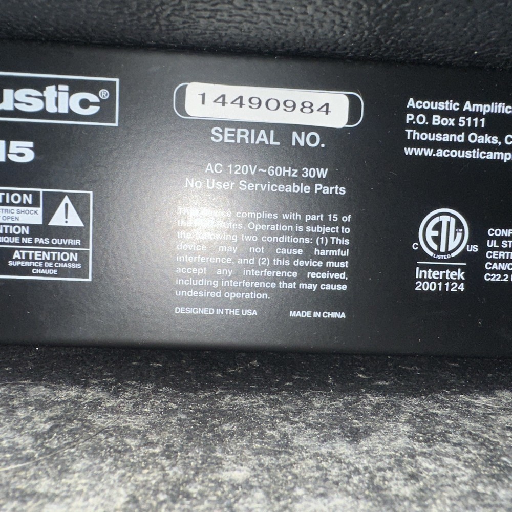 Acoustic B15 Guitar Amplifier