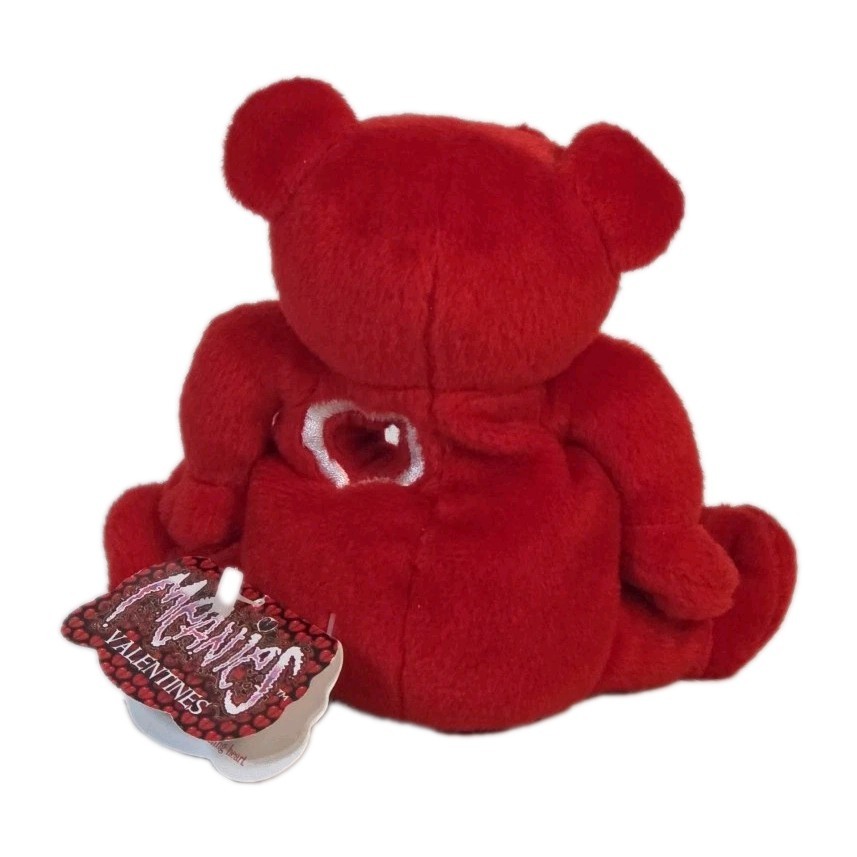 Idea Factory 1999 Meanies Valentines Red Heartless Bear Bean Bag Plush LE 7500