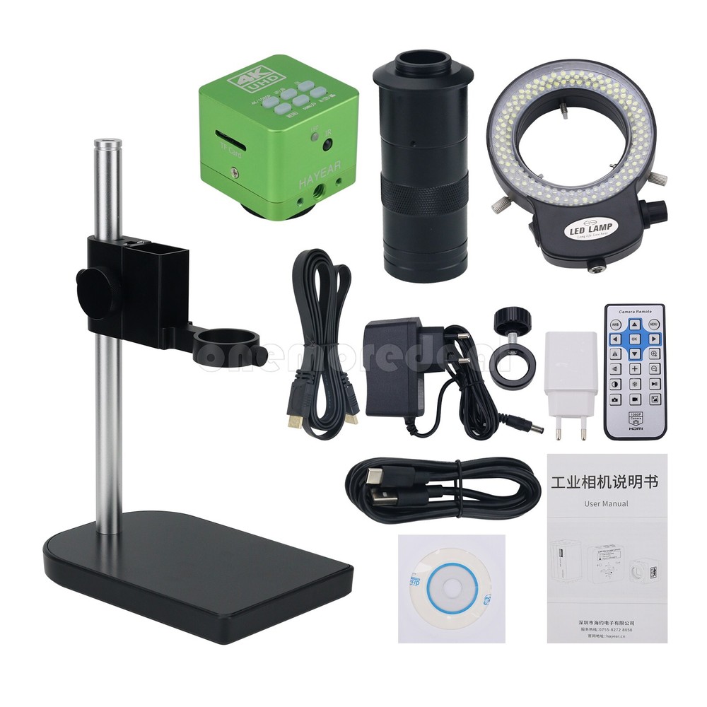 4K 41MP HDMI-Fit USB Digital Video Microscope Camera Adjustable 150X C Mount