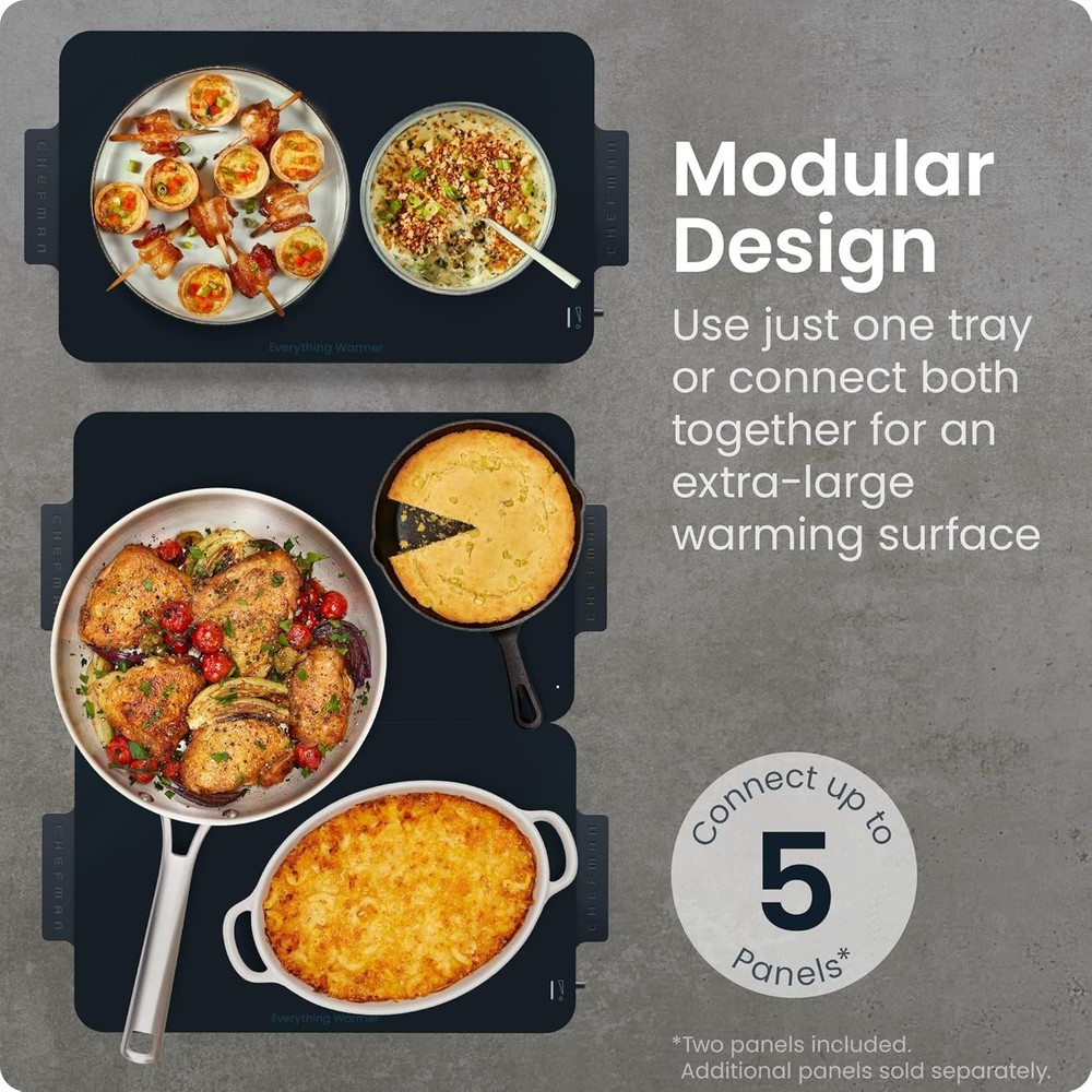 Chefman Everything Warmer Electric Warming Tray - Midnight (Open Box)