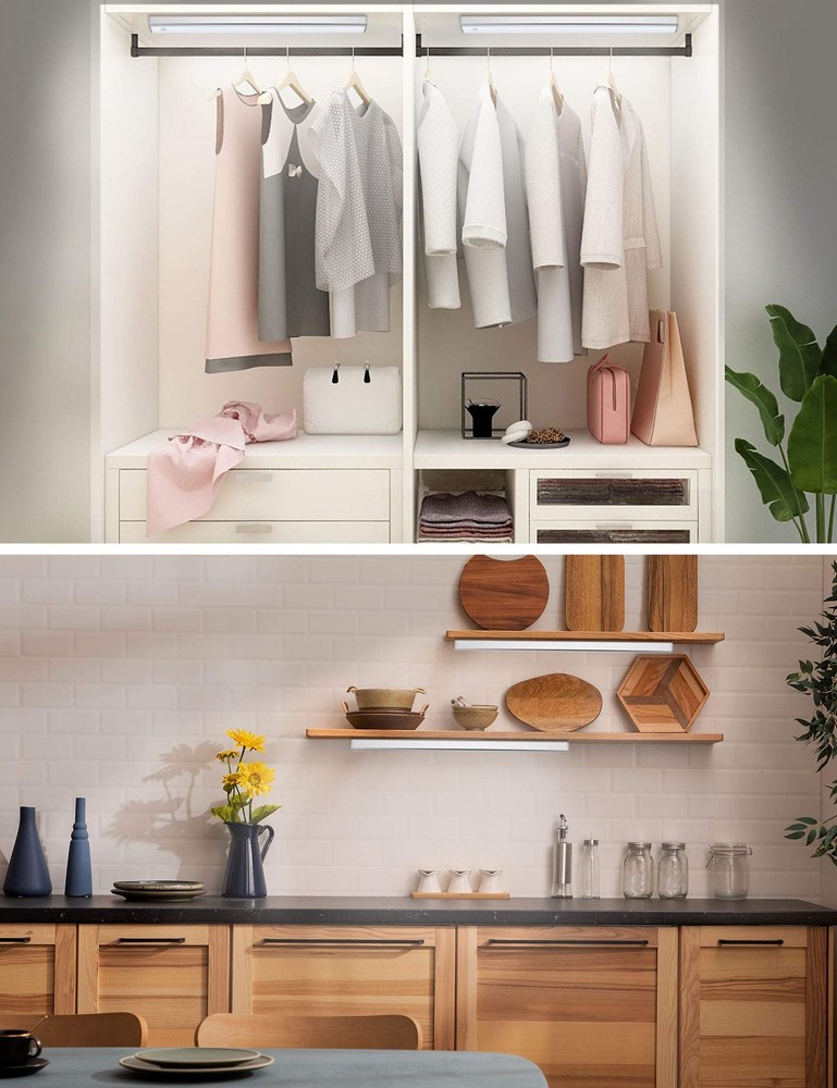 Automatic Wireless 48 Kitchen Cabinet Lighting Motion Rechargeable Closet Lig...