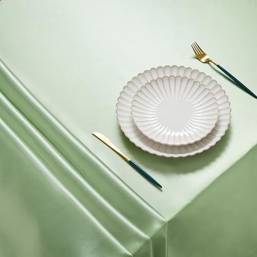 1 Pack Satin Table Cover Rectangle Silkly 84" x 60" (Rectangular) Sage Green