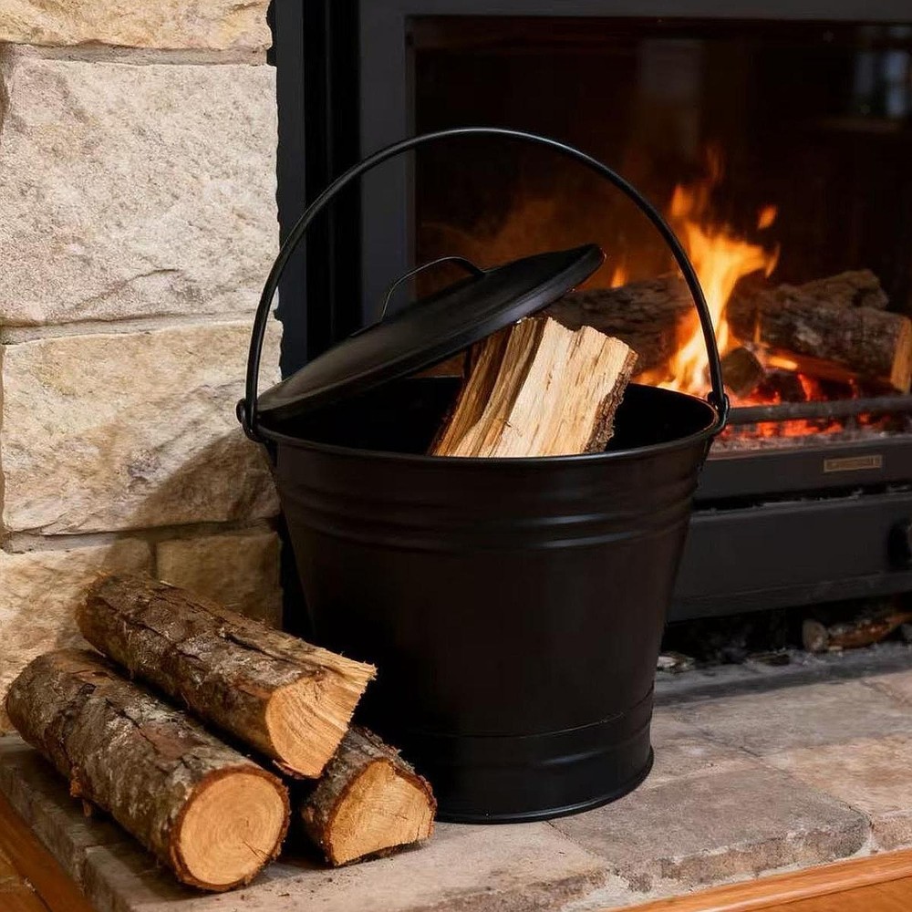 Ash Bucket Iron Multifunctional Efficient Sturdy for Fire Pits Indoor Hearth