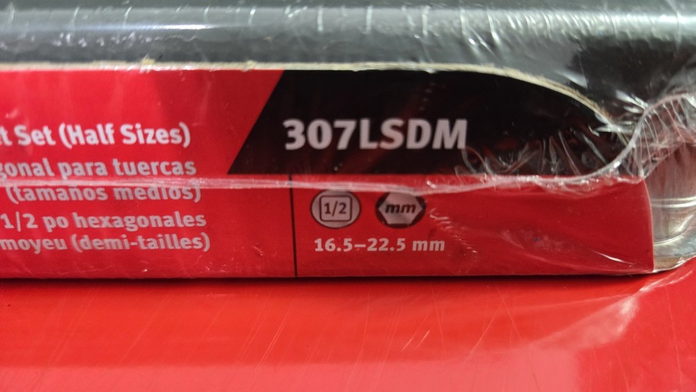 Snap On 307LSDM 1/2"dr 7pc Increased Hex Depth Lug Socket Set (16.5 - 22.5mm)