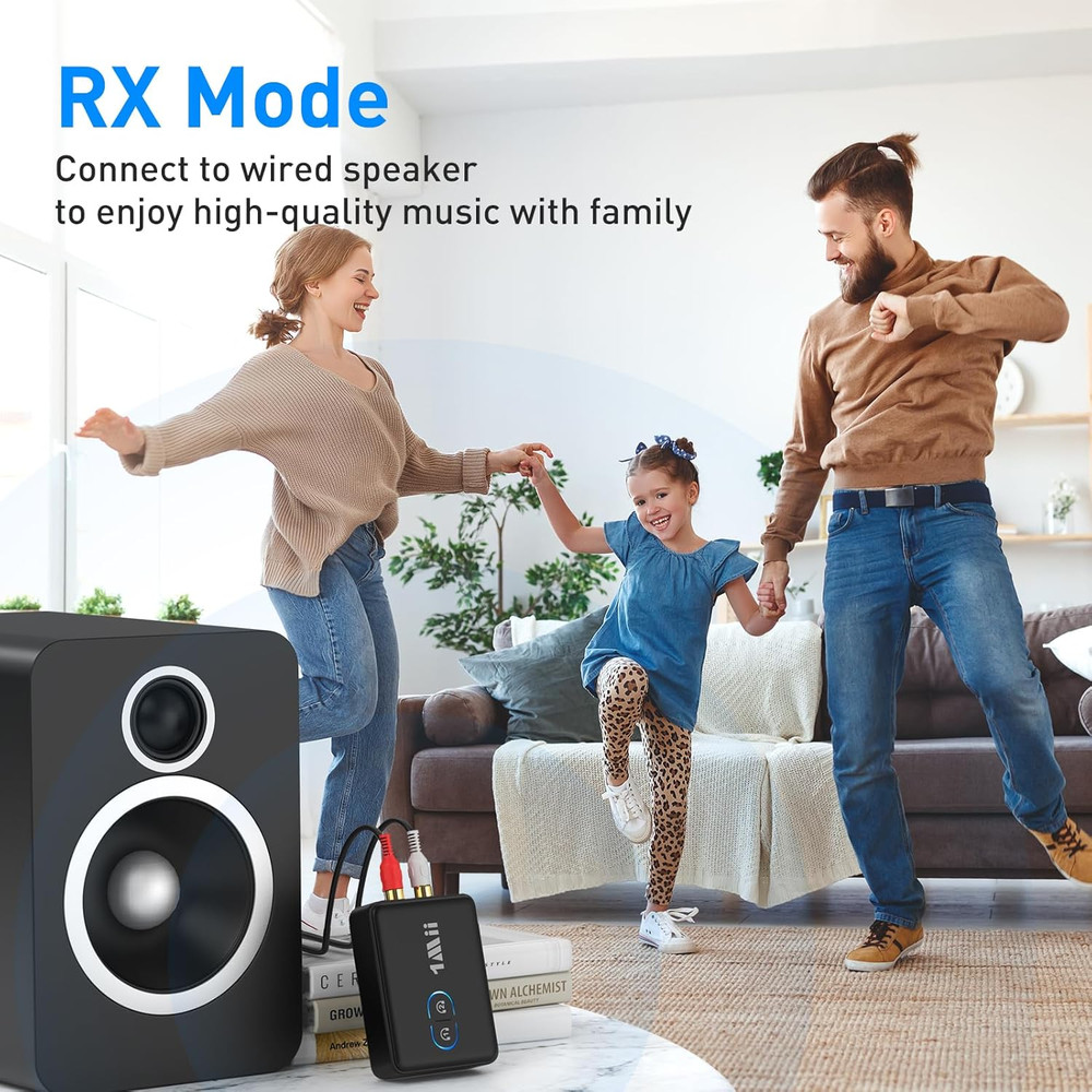 RCA Bluetooth 5.3 Adapter for TV, 3.5Mm AUX Bluetooth Transmitter Receiver for 2