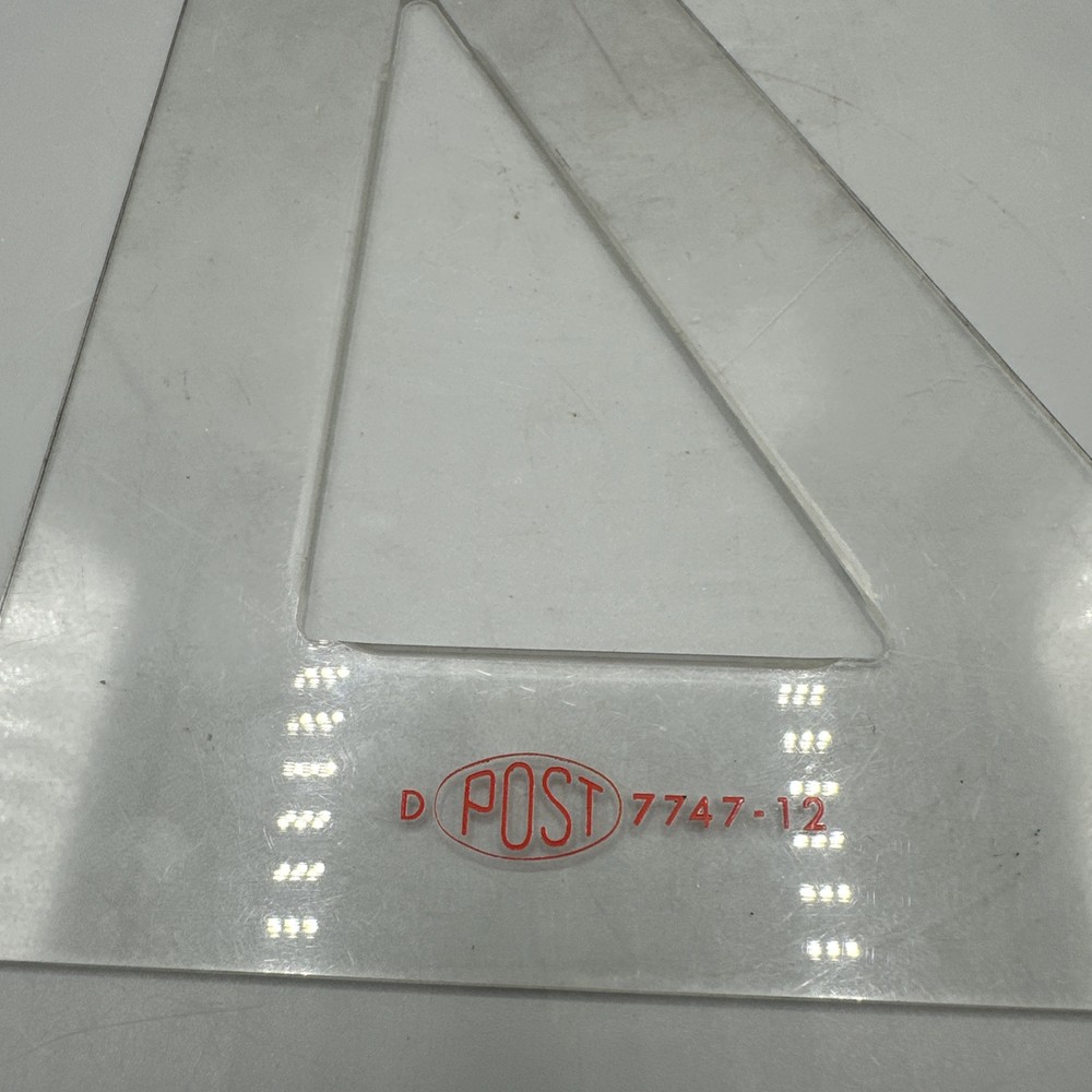 Vintage Drafting Triangle By Post 12" No. 7747 Plastic