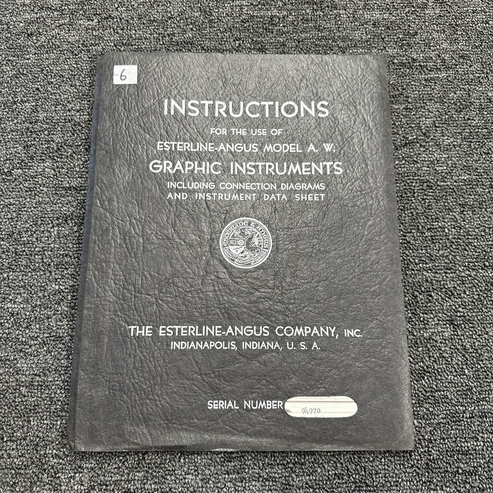 Esterline-Angus Model A. W. Graphic Instruments Instructions 94970