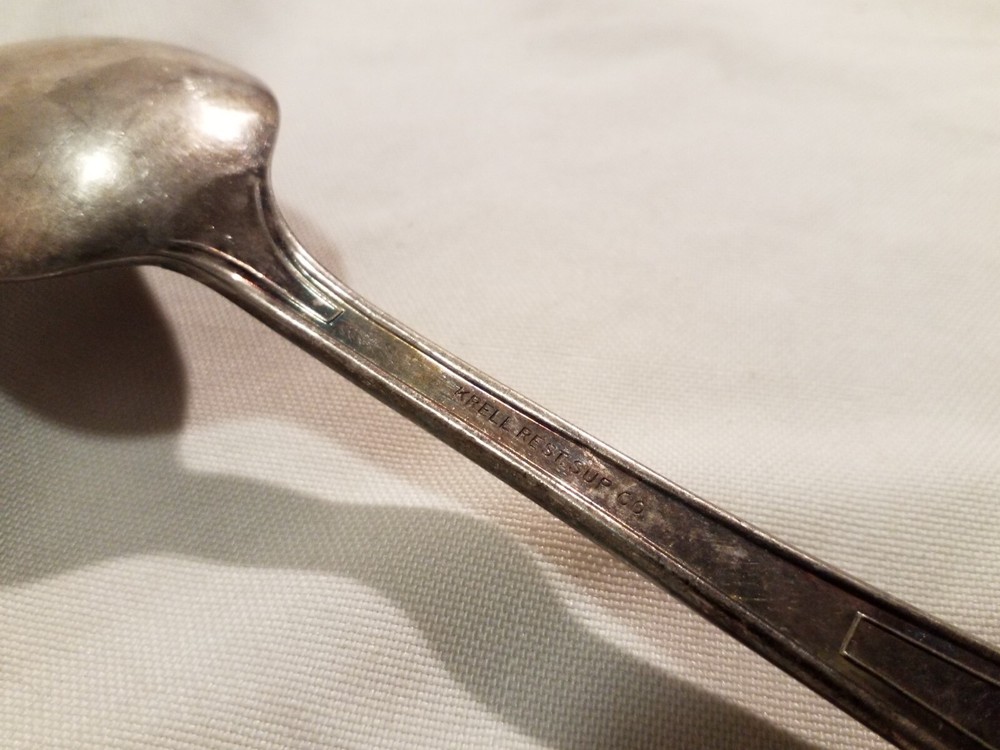 Vintage Krell Rest Sup Co. Silverplate Serving Spoon Monogrammed/ Engraved "LP"