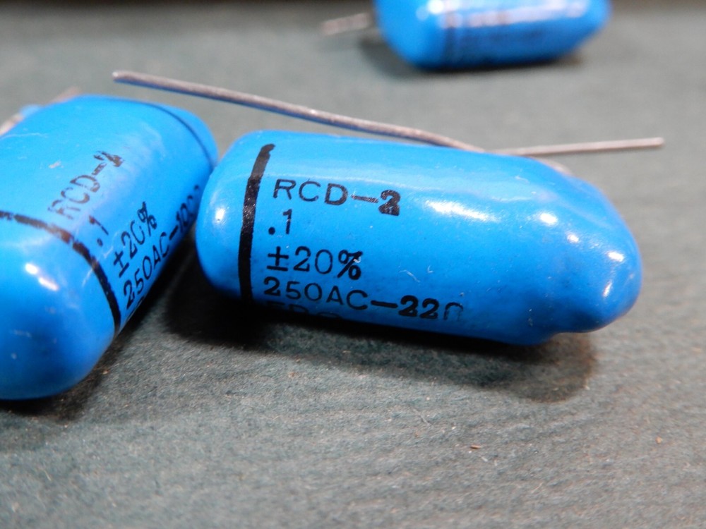 RCD-2 .1uf 250 VAC Capacitors Quantity 5 NOS