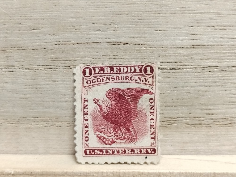 1 Cent Carmine E.B. Eddy Stamp RO-75d