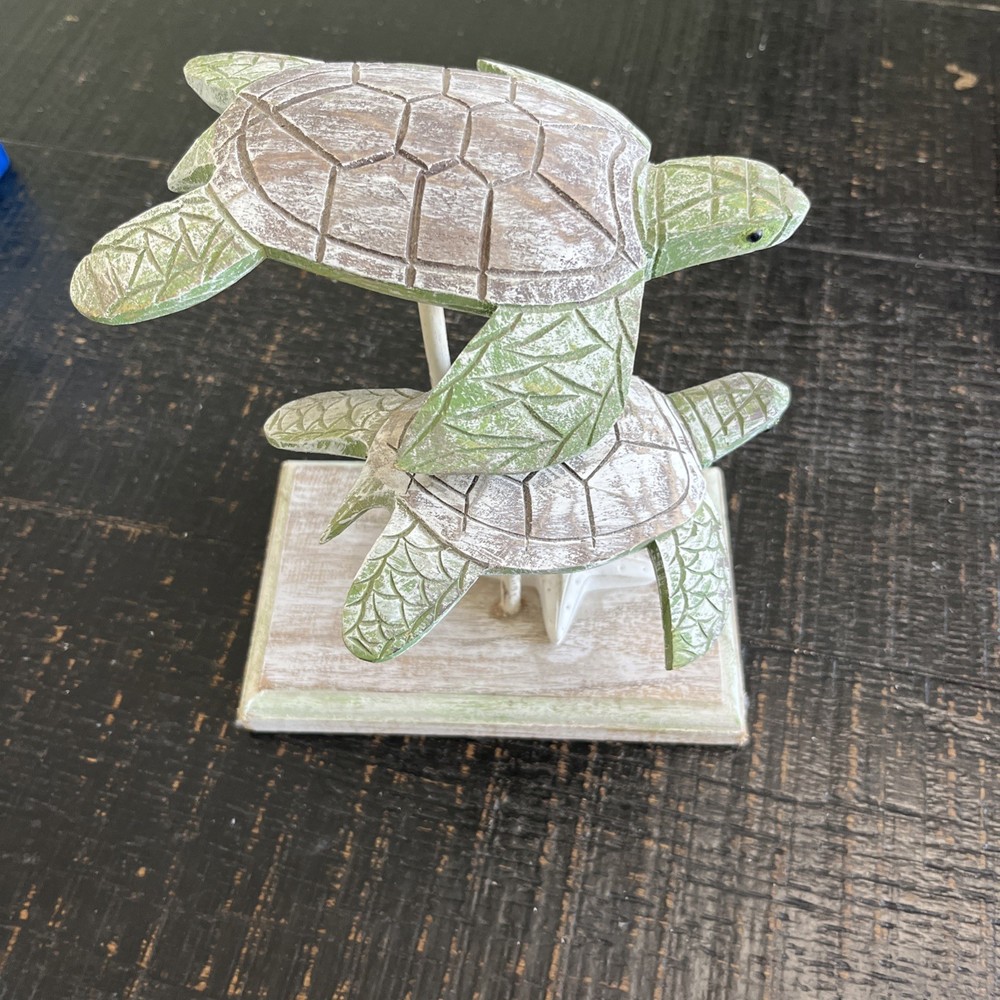 Wooden Turtle Figurine