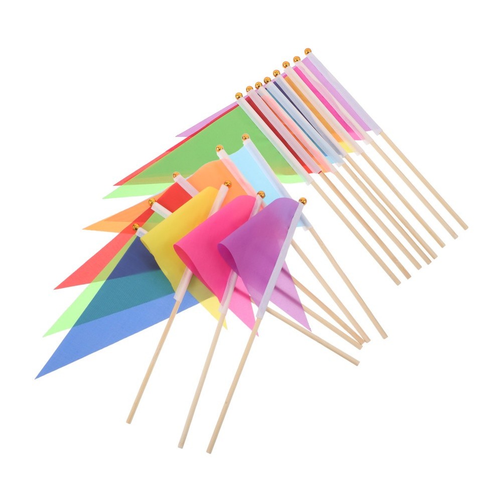 16pcs Triangular Marking Flags, Lawn Marker Flags High Visibility for Lawn and