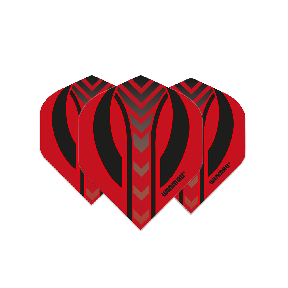 Winmau Mega Standard 75 Micron Flight - Red, Black & Grey