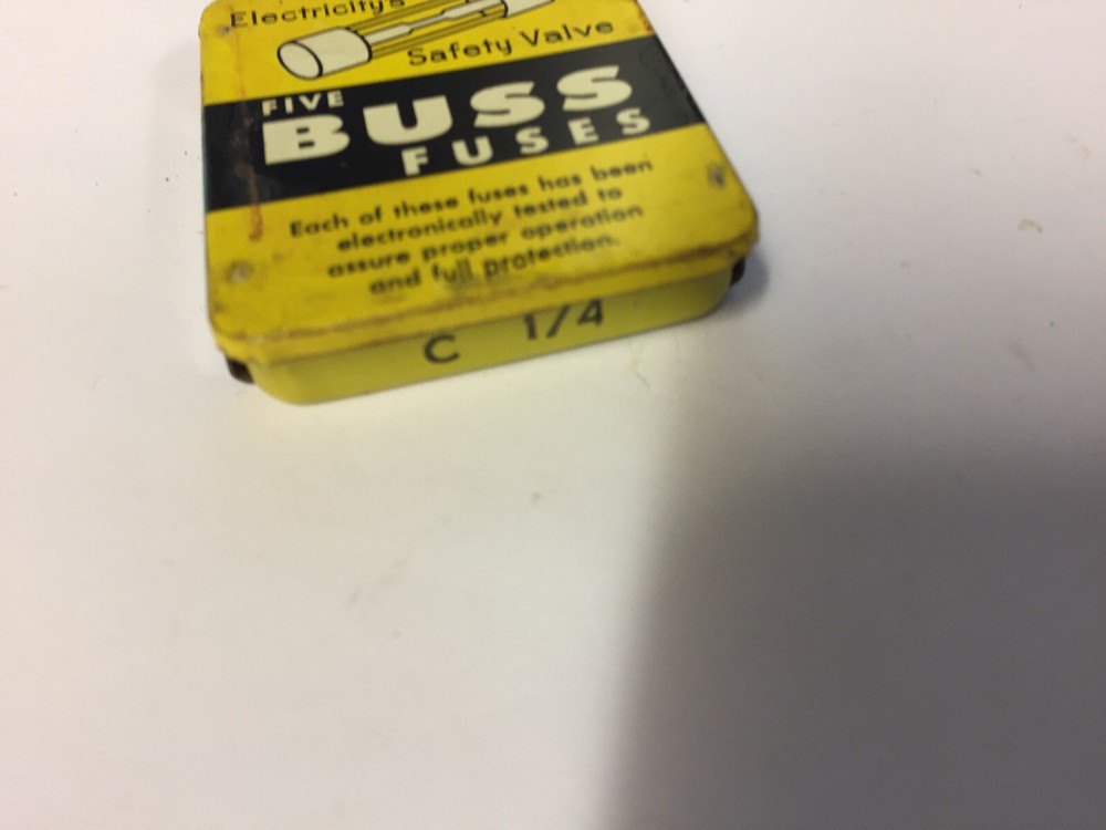 C 1/4 BUSSMANN FUSES 5 PCS NOS