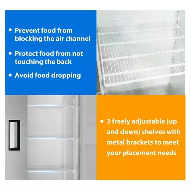 49 Cu.Ft Commercial Refrigerator Reach In Upright Refrigerator Two Solid Door