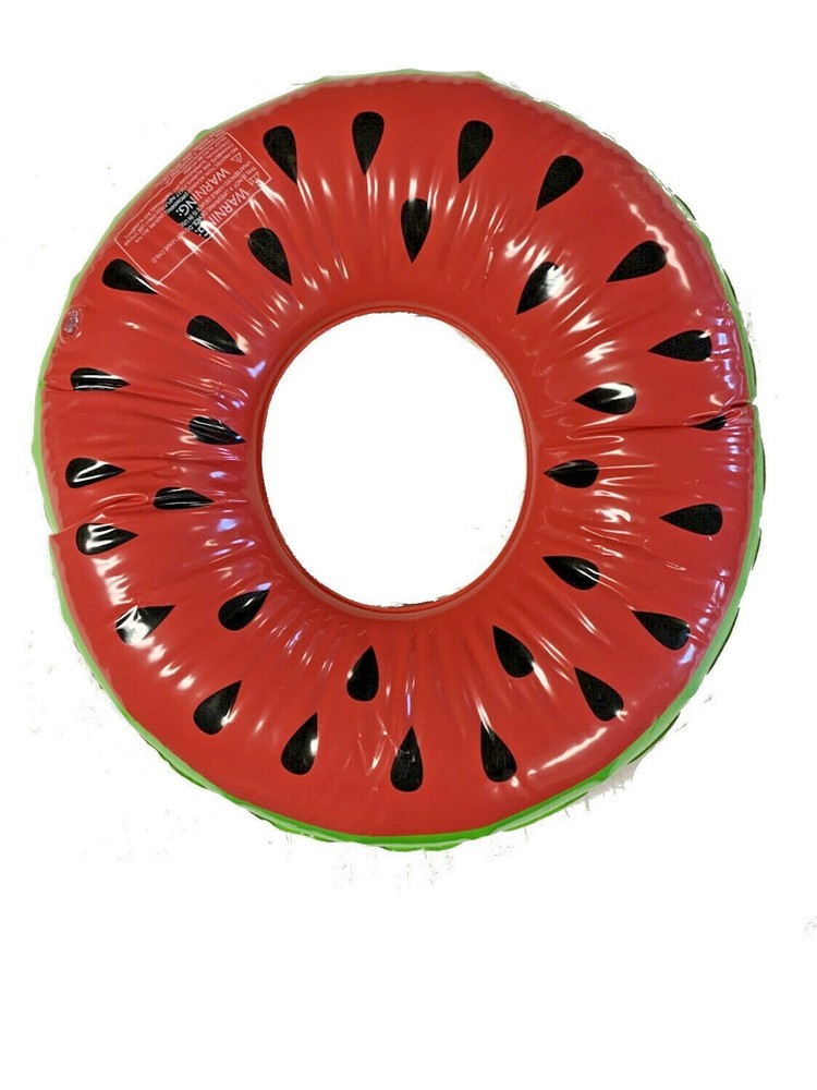 Inflatable Watermelon Pool 27" Ring Float Beach Lake Swim Floatie + Repair Patch