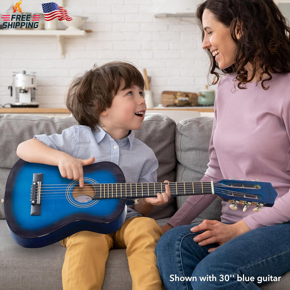 Ashthorpe 30-Inch Beginner Acoustic Guitar Package (Black), Basic Starter Kit W/