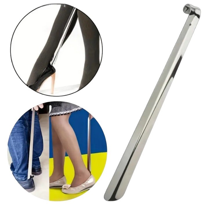 20.5" Extra Long Metal Handle Shoe Horn Stainless Steel Handled Shoehorn Horns