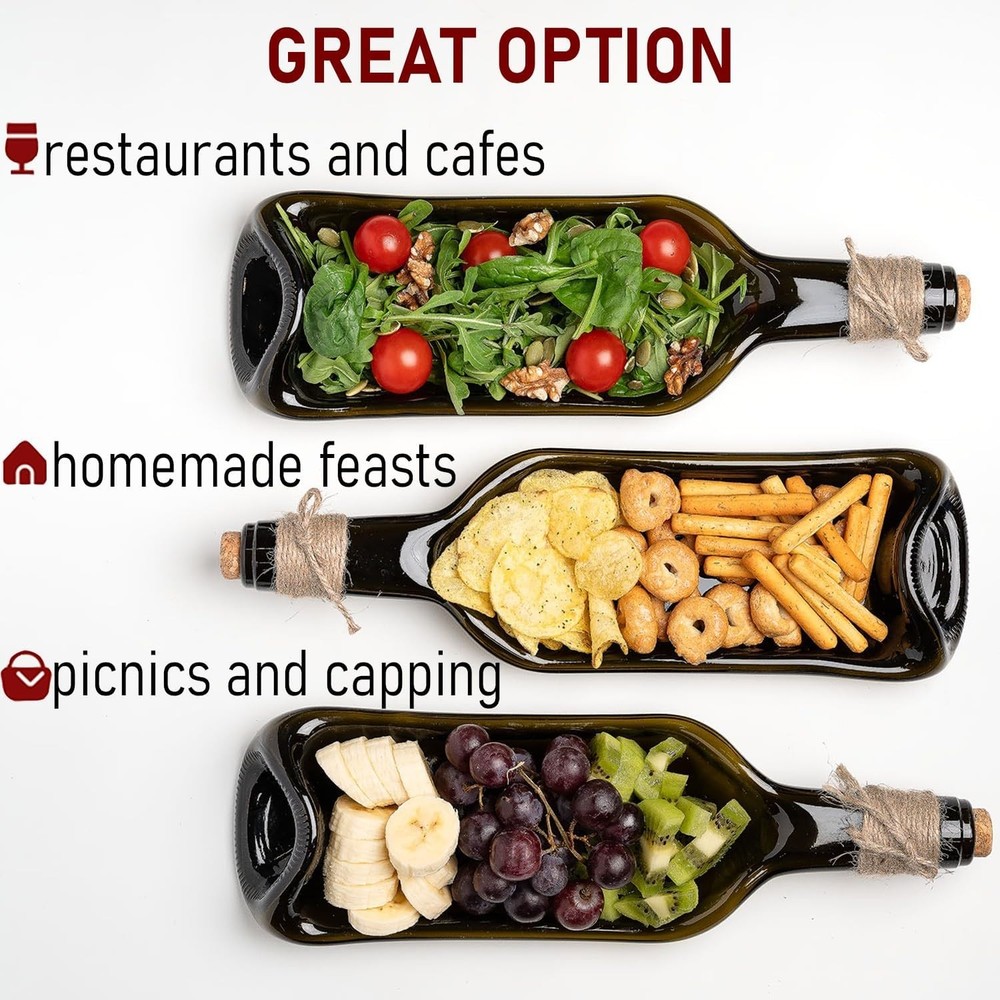 Melted Wine Bottle Serving Boards Decorative Rectangle Serving Trays Home Decor