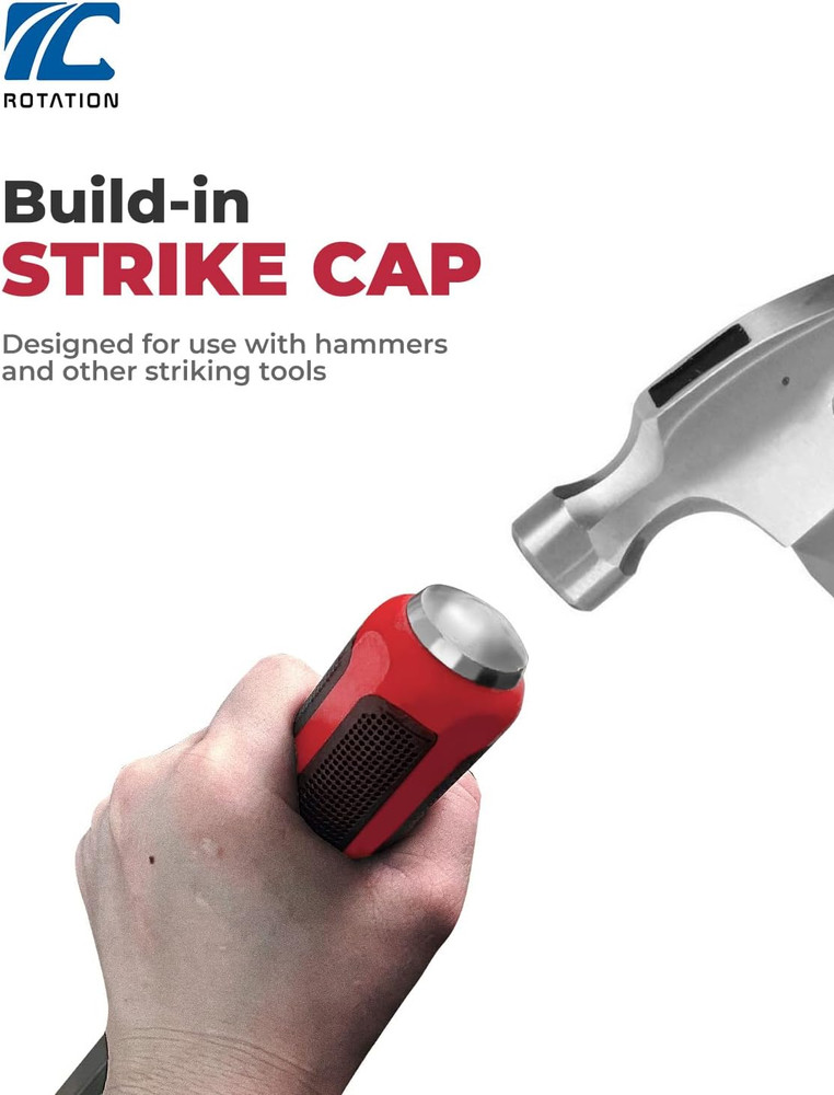 ROTATION Pry Bar Set, Strike Cap Handle, Angled Tip, Rust Proof Finish, Machanic