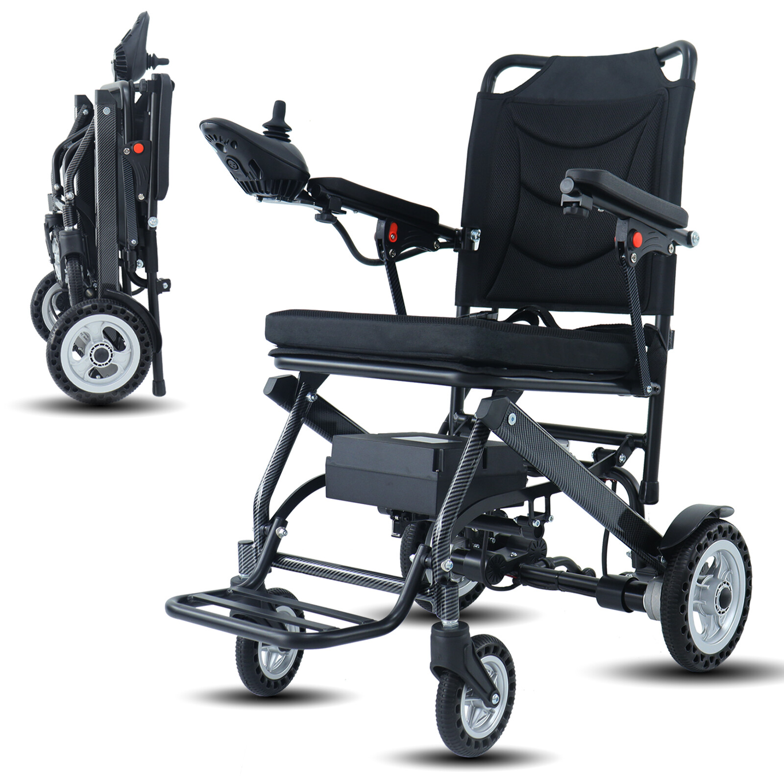 Electric Foldable Lightweight Portable Powerchair Travel Wheelchair All Terrain