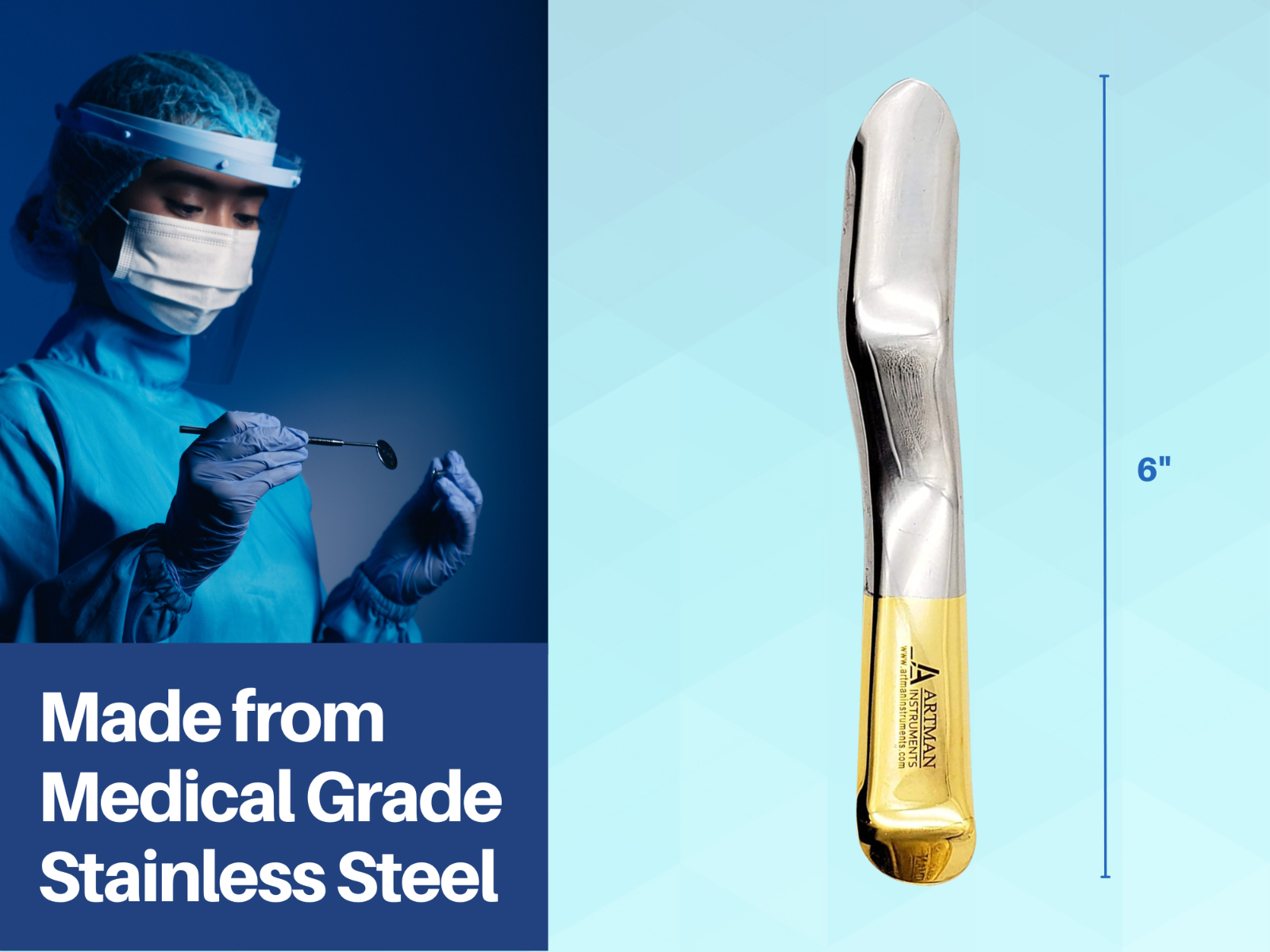 Minnesota Cheek Retractor Gold Plated Surgical Dental Instruments ARTMAN