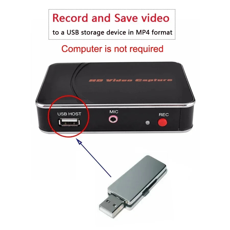 EZCAP 280HD HDMI Game Capture Card Video Record Box Recorder MIC Input U Disk PC