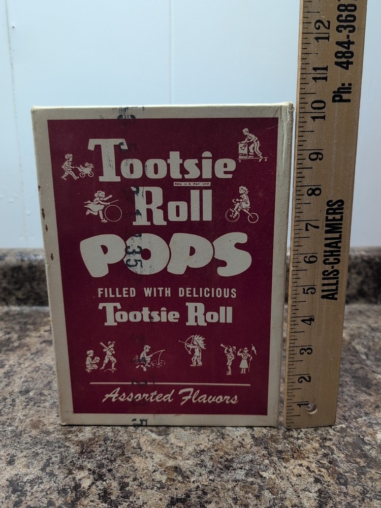 Vtg Tootsie Roll Pops Candy Box Empty