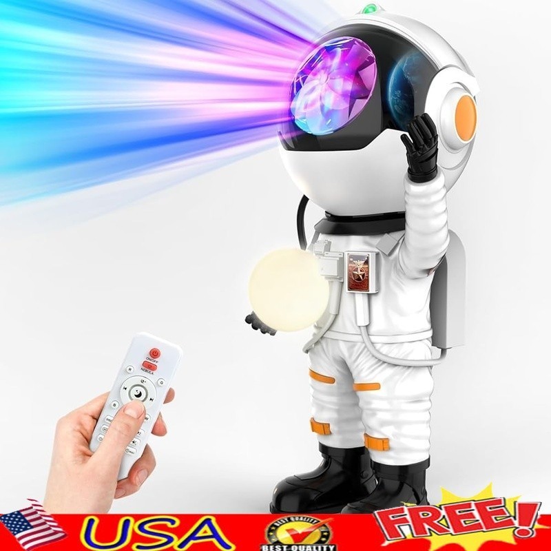 Astronaut Galaxy Projector Night Light 29 Effects Remote Control Auto-Off Timer