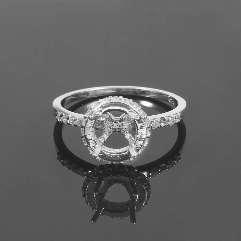 Semi Mount Ring 925 Sterling Silver Ring Stone Setting Size 6X6 MM Round Shape