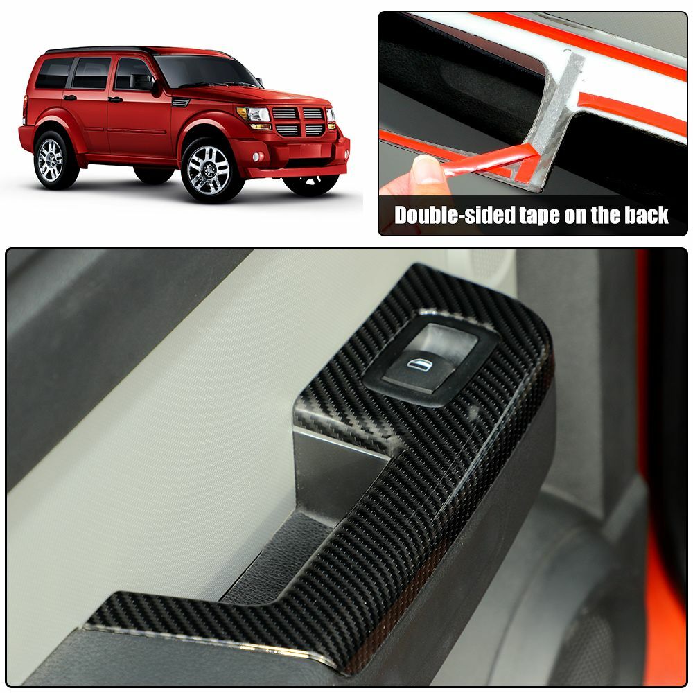Window Lift Switch Button Adjust Panel Cover Trim For Dodge Nitro 2007-12 Carbon