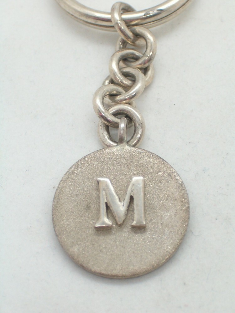 Letter Keychain - M - 925 Silver - Initial - Alphabet - Breeze -