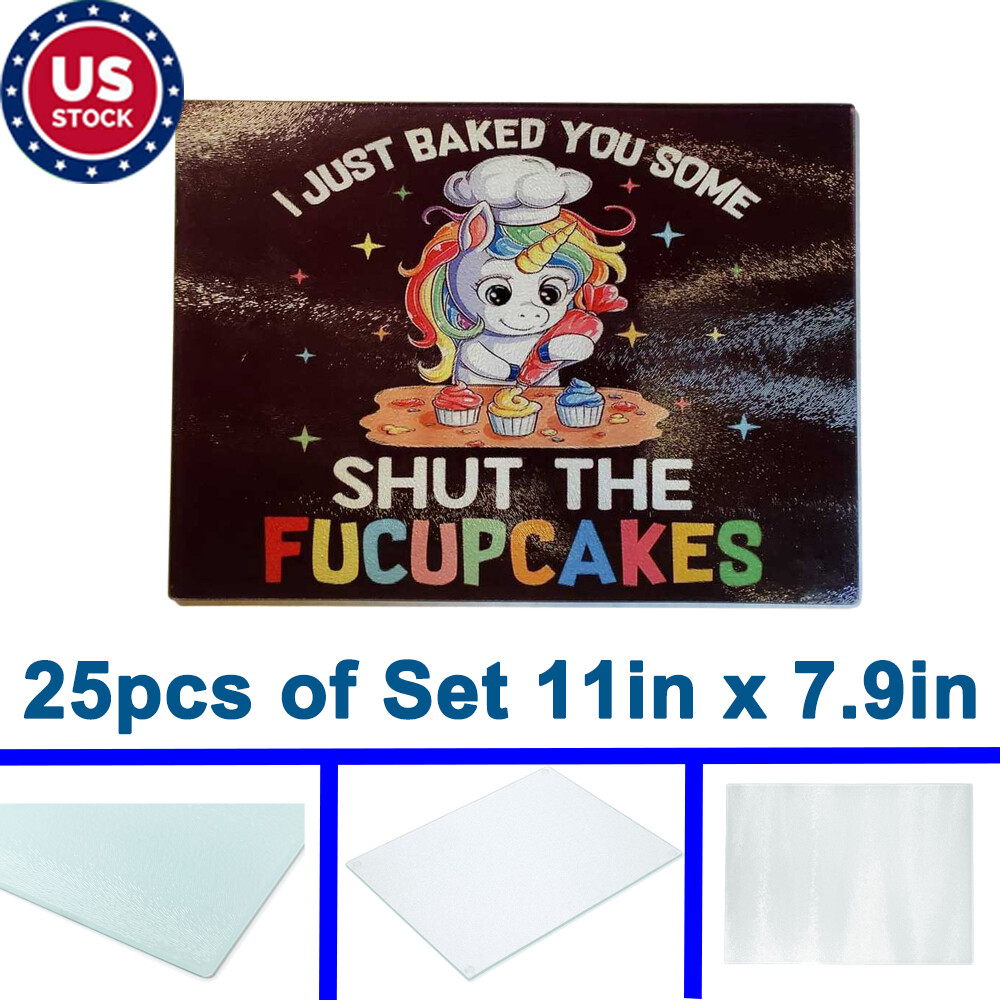 25Pack 11inx7.9in Glass Cutting Board Sublimation Transfer Tempered California!