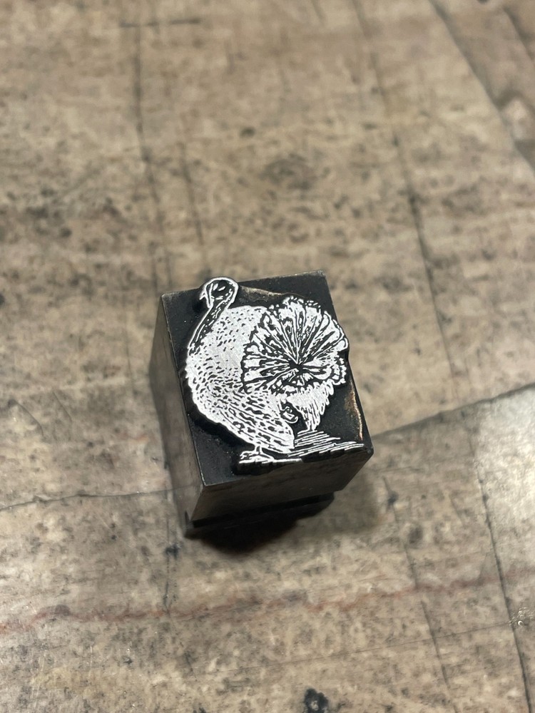 Printing Letterpress Printers Block Foundry Cast Wild Turkey (1672)