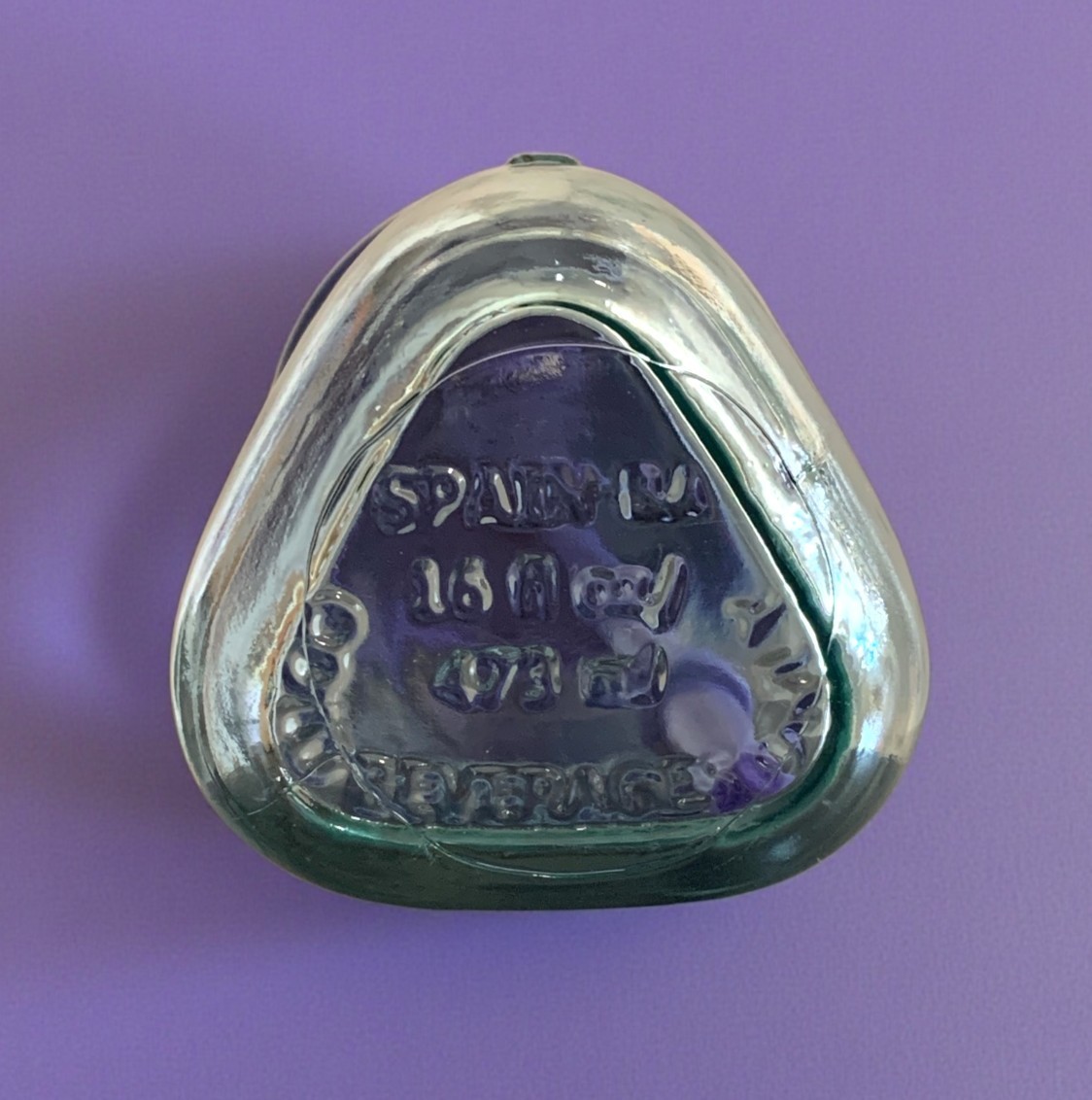 Starbucks Recycled Glass Triangle Bottom Purple Lid Cold Cup Tumbler 16oz Grande