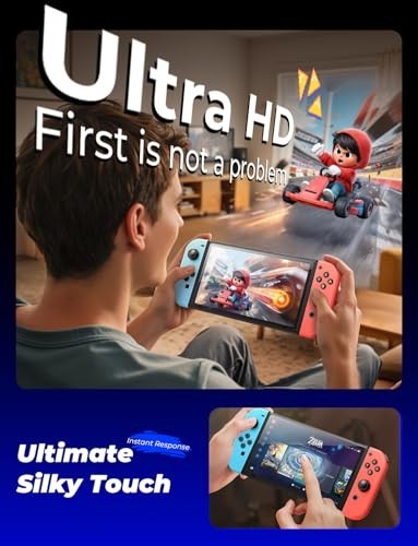 Nintendo Switch OLED Screen Protector 7" - Blue Light Filter, HD Clear, 9H Tempe