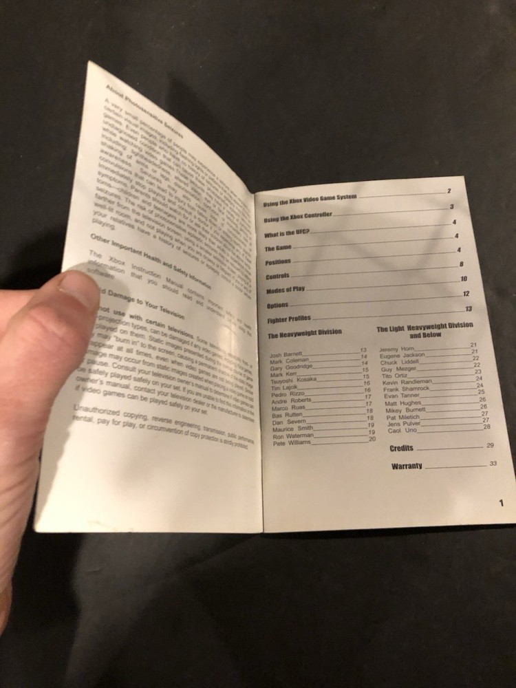 ufc tapout xbox Manual only