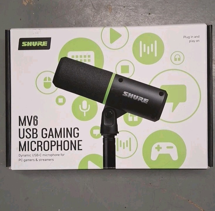 Shure MV6 USB Gaming Microphone - Dynamic USB-C Mic Box & Stand READ DESCRIPTION