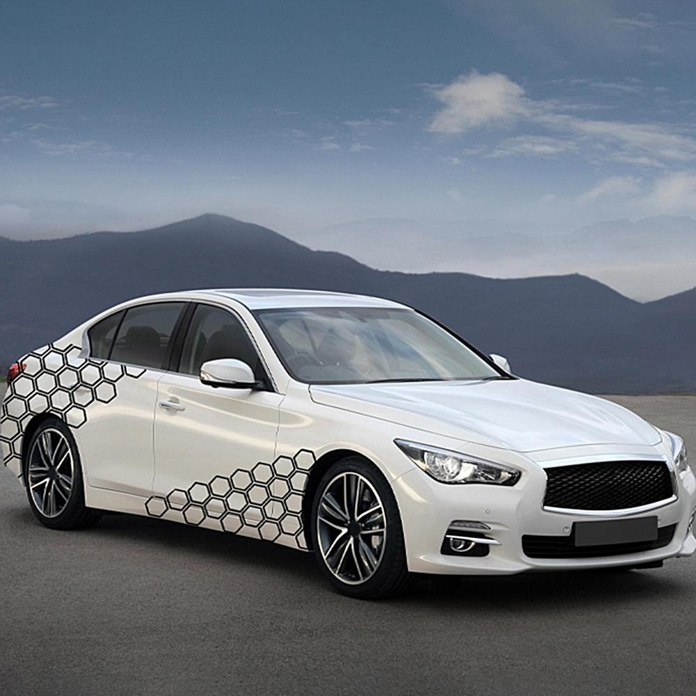 Car stickers decals Camouflage kit solid hexagon honeycomb side racing sticker