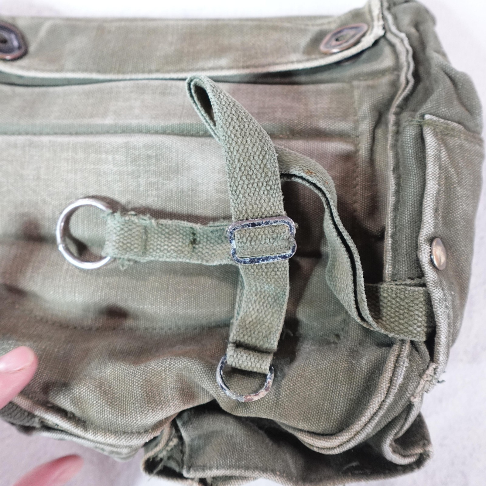 Vintage Military M-17 Field Bag Pouch Canvas OD Green Small Carry Case Gear