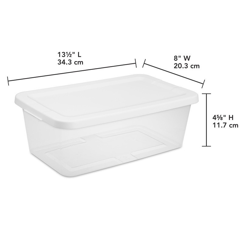 Clear Storage Bins 6 Quart Plastic Stackable Organizer Container Pack of 36 New