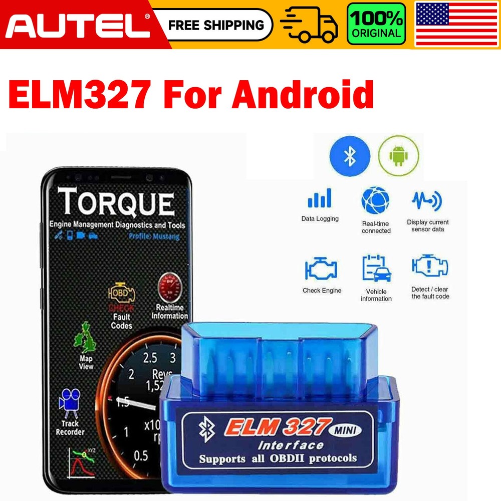 2026 ELM327 OBD2 Code Reader Bluetooth Auto Interface Adapter Diagnostic Tool