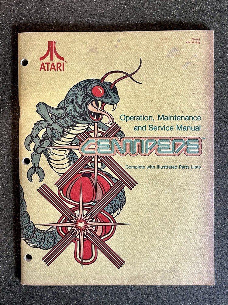 1981 Atari Centipede Arcade Manual. FREE SHIPPING!