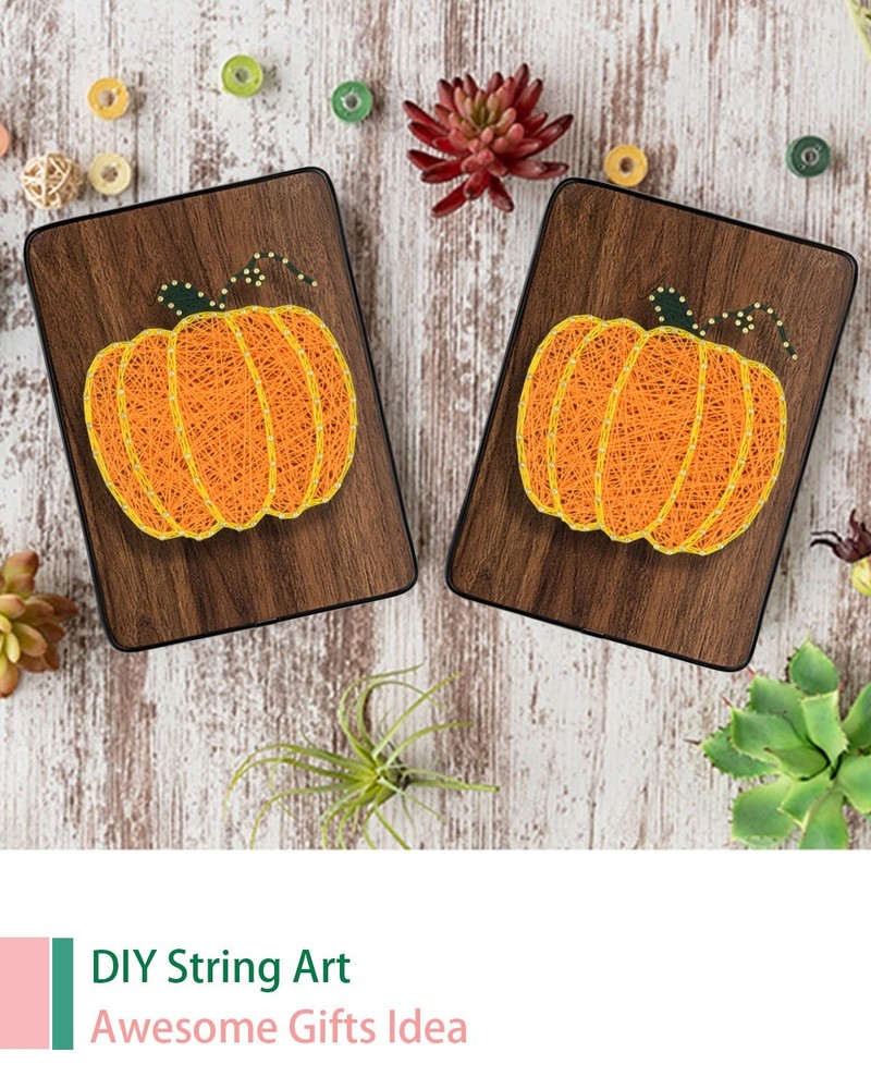 BAZIMA DIY String Art Kit for Beginner, Pumpkin Craft Kit,Unique Orange