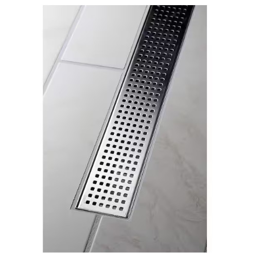 Oatey Designline 36 in. Stainless Steel Linear Shower Drain with Square Pattern