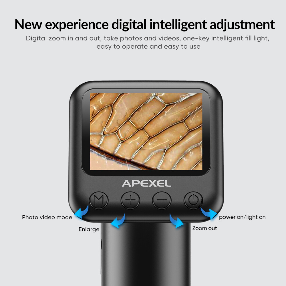 APEXEL Pocket Handheld 800X Microscope Digital Microscope Camera LCD Screen USB