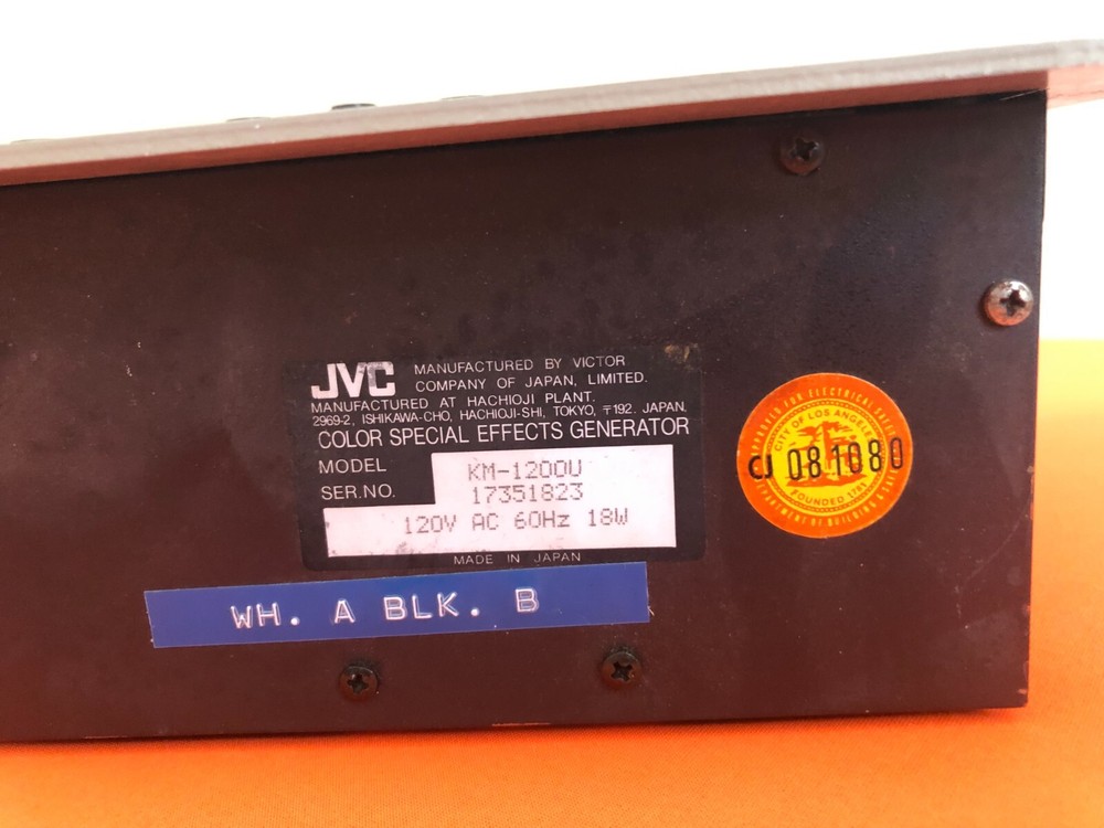 JVC KM-1200 Color Special Effects Generator / POWERS UP / UNTESTED