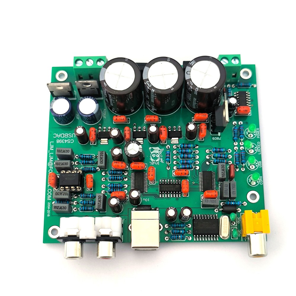 1pc CS4398 CS8416IC DAC Board with USB Coaxial 24/192K Decoder Board